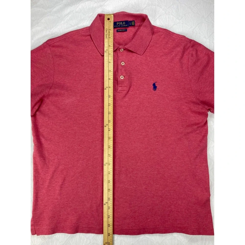 Polo Ralph Lauren Custom Slim Fit Polo Shirt Mens Large Red Classic Golf Preppy